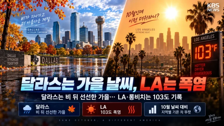 달라스는 가을 날씨, LA는 103도 폭염…극명하게 엇갈린 10월 날씨