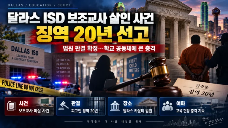 달라스 ISD 보조교사 살해 사건, 피고인 징역 20년 선고