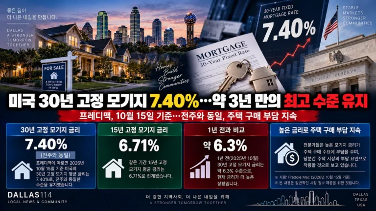 미국 30년 고정 모기지 금리 7.40%…약 3년 만의 최고 수준 유지