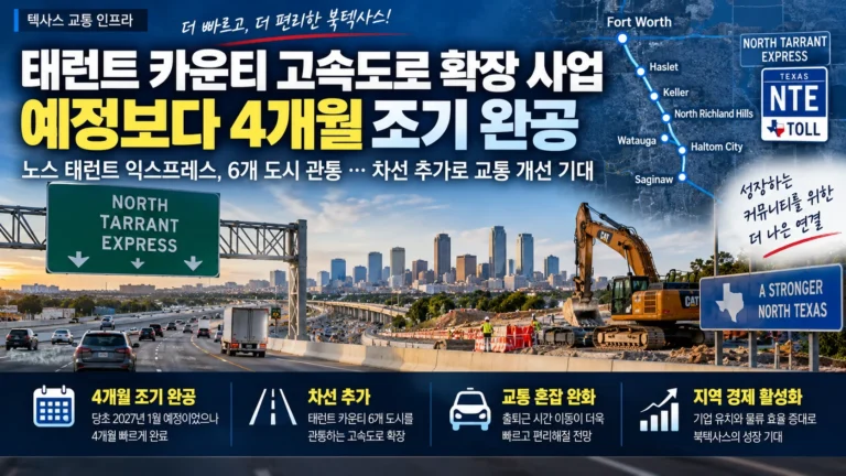 북텍사스 ‘North Tarrant Express’ 확장공사, 예정보다 4개월 빨리 완공