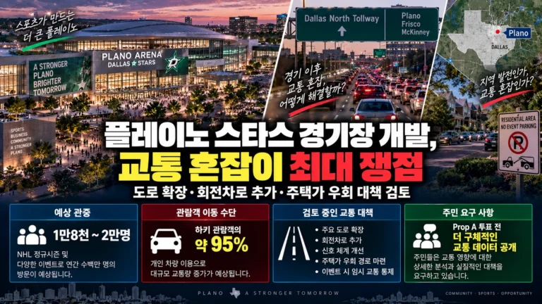 플레이노 스타스 경기장 개발, 교통 혼잡 문제 ‘최대 쟁점’으로
