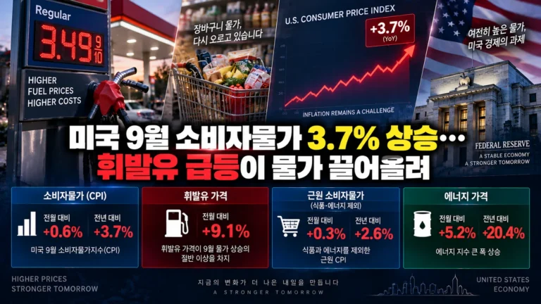 미국 9월 소비자물가 3.7% 상승…휘발유 급등이 물가 끌어올려